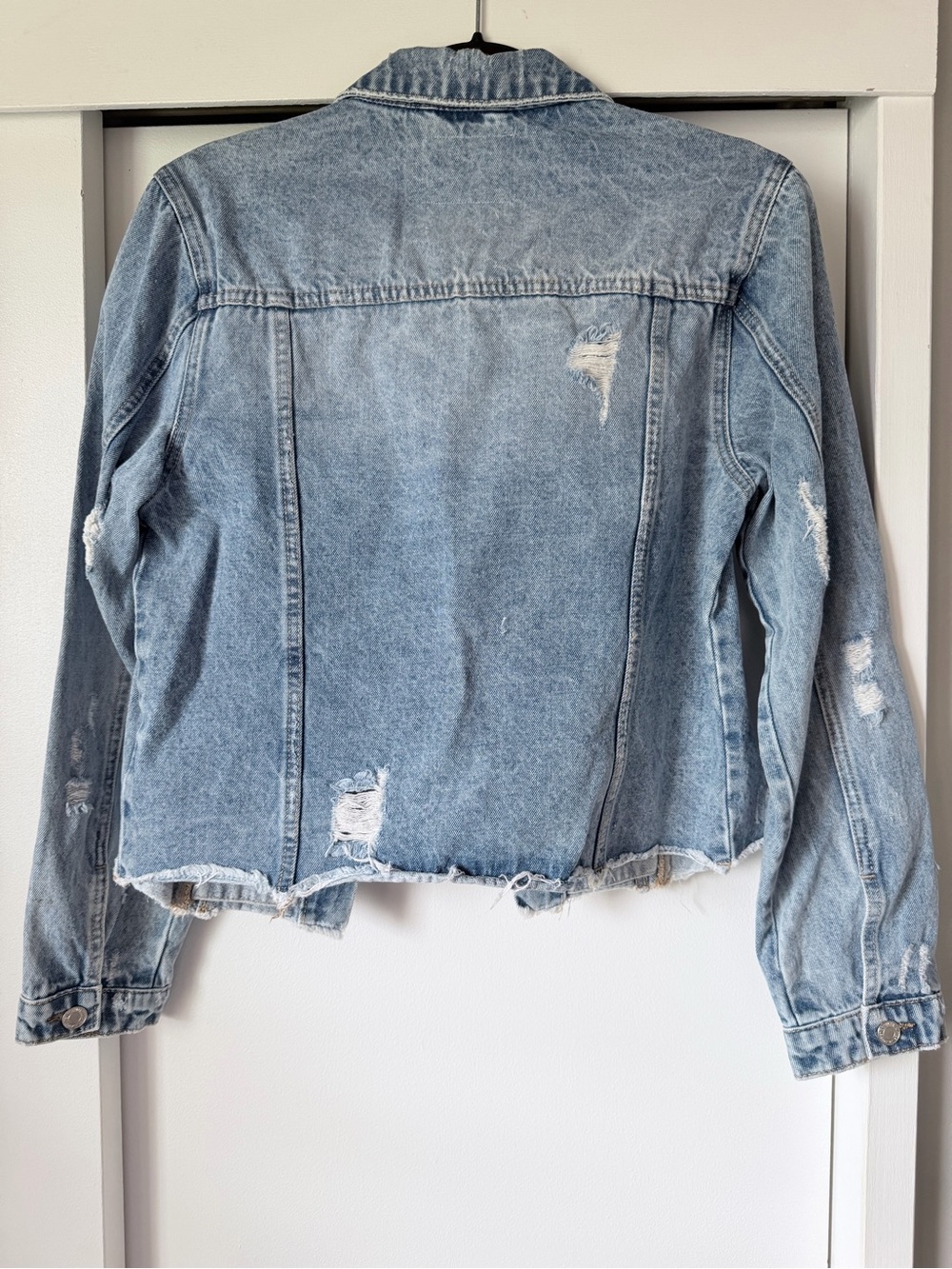 Light Blue Distressed Denim Jacket - Picture 2 of 2